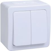 ГЕРМЕС PLUS белый Выключатель2-клавишный О/У IP54 ВС20-2-0-ГПБ | EVMP20-K01-10-54-EC | IEK