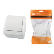 Выключатель 1-кл. открытой установки IP44 10А белый Селигер | SQ1818-0001 | TDM