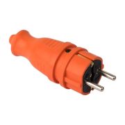Вилка оранжевая каучуковая прямая 230В 2P+PE 16A IP44 EKF PRO |  RPS-011-16-230-44-ro |  EKF