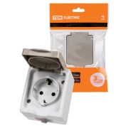 Розетка 2П+З открытой установки IP54 16А Вуокса  | SQ1803-0007 | TDM