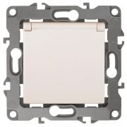 12-2003-02  Розетка с заземлением со шторками с крышкой, 16А-250В, б.л., Эра12, слоновая кость | Б0038807 | ЭРА