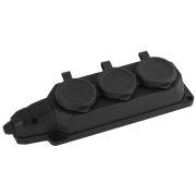 Колодка каучуковая с/з 3гн 16A IP44 черная K-3e-B-IP44| Б0044545 | ЭРА