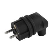 V9-B-IP44 ЭРА Вилка каучуковая с/з 90град с кольцом 16A IP44 черная | Б0044542 | ЭРА