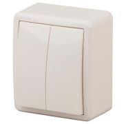 Выключатель двойной 11-1204-02 , 10АХ-250В, ОУ, Эксперт, сл.кость (16/160/3200) |Б0020664 | ЭРА