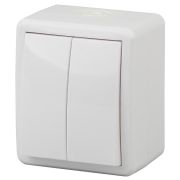 Выключатель двойной 11-1404-01 IP54, 10АХ-250В, ОУ, Эксперт, белый (16/160/2560) |Б0020675 | ЭРА