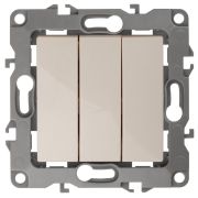 Выключатель тройной 12-1107-02 10АХ-250В,  слоновая кость  |Б0014670 | ЭРА