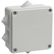 Коробка распределительная КМ41233 для о/п 100х100х50 мм IP44 (RAL7035, 6 гермовводов) | UKO11-100-100-050-K41-44 | IEK