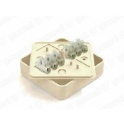 Коробка распределительная для о/п 75х75х20мм с клеммной колодкой ЗВИ-5 (1,5- 4 мм2) 6 клемм, IP40, цвет -СЛОНОВАЯ КОСТЬ (100шт) | GE41212-02 | GREENEL