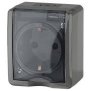 Розетка с заземлением IP54, 16АХ-250В, 11-2401-03, ОУ, Эксперт, Серый |Б0020713 | ЭРА