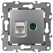 Розетка информационная+TV 12-3110-03 RJ45+TV,  алюминий  |Б0027443 | ЭРА