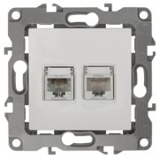 Розетка информационная+телефонная 12-3109-01RJ45+RJ11,  белый  |Б0018248 | ЭРА