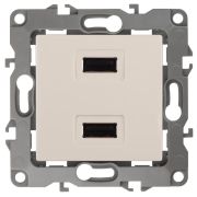Устройство зарядное USB 12-4110-02 , 5В-2100мА, слоновая кость (6/60/1920) |Б0027492 | ЭРА