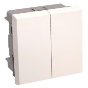 Выключатель двухклавишный на 2 модуля. ВК1-22-00-П | CKK-40D-VD2-K01 | IEK
