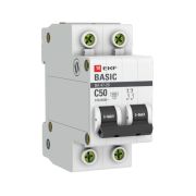 Выключатель автоматический двухполюсный ВА 47-29 50А C 4,5кА Basic | mcb4729-2-50C | EKF