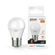 Лампа светодиодная LED 6Вт E27 220В 2700К Elementary шар | 53216 | Gauss