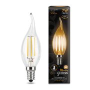 Лампа светодиодная LED 7Вт E14 220В 2700К свеча на ветру | 104801107 | Gauss