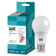 Лампа светодиодная LED 20Вт Е27 220В 4000К A60 груша | LLE-A60-20-230-40-E27 | IEK