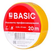 Изолента, класс А (профессиональная), 0.18х19мм, 20 метров, желтая EKF Simple | plc-iz-a-y | EKF
