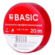 Изолента, класс А (профессиональная), 0.18х19мм, 20 метров, красная EKF Simple | plc-iz-a-r | EKF