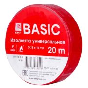Изолента, класс В (общего применения), 0.13х15мм, 20 метров, красная EKF Simple | plc-iz-b-r | EKF