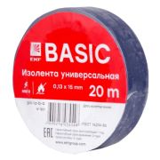 Изолента, класс В (общего применения), 0.13х15мм, 20 метров, синяя EKF Simple | plc-iz-b-s | EKF