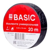 Изолента, класс В (общего применения), 0.13х15мм, 20 метров, черная EKF Simple | plc-iz-b-b | EKF