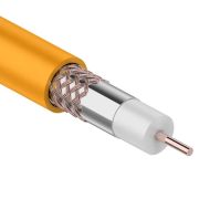 Кабель коаксиальный REXANT RG-6U+Cu нг(А)-HF, Cu/Al/Cu, 64%, 75 Ом, бухта 100 м, оранжевый|01-2654|Rexant
