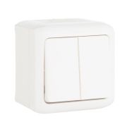 Quteo Белый Выключатель 2-клавишный IP44 10А | 782302 | Legrand