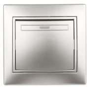 1-101-03 Intro Выключатель, 10А-250В, IP20, СУ, Plano, алюминий | Б0030030 | Intro