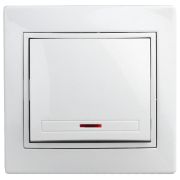 1-102-01 Intro Выключатель с подсветкой, 10А-250В, IP20, СУ, Plano, белый | Б0027597 | Intro