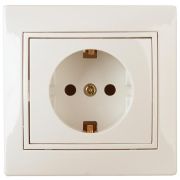 1-202-02 Intro Розетка 2P+E Schuko, 16А-250В, IP20, СУ, Plano, сл.кость | Б0027610 | Intro