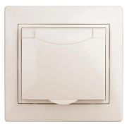 1-203-02 Intro Розетка 2P+E Schuko с крышкой, 16А-250В, IP20, СУ, Plano, сл.кость | Б0027612 | Intro