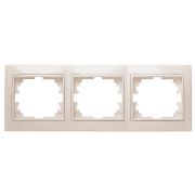 1-503-02 Intro Рамка на 3 поста гор., СУ, Plano, сл.кость | Б0027628 | Intro