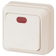 2-102-02 Intro Выключатель с подсветкой, 10А-250В, IP20, ОУ, Quadro, сл.кость | Б0027635 | Intro