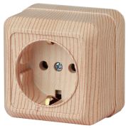 2-202-11 Intro Розетка 2P+E Schuko, 16А-250В, IP20, ОУ, Quadro, сосна | Б0027651 | Intro