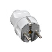 Вилка прямая усиленная с заземлением белая 16А 250В Proxima | AVP16-10-r | EKF аналог AVP16-10