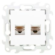 Simon 24 Белый Комп. розетка 2-ая RJ45 кат 5е UTP | 2450593-030 | Simon