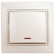 Выключатель с подсветкой, 10А-250В, IP20, СУ, Plano, сл.кость | Б0027598 | Intro