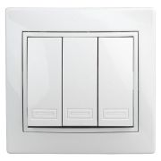 Выключатель тройной, 10А-250В, IP20, СУ, Plano, белый | Б0027605 | Intro