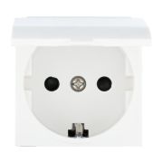 Розетка с з/к, шторками и крышкой (белый) LK45 | 851504 | Ecoplast
