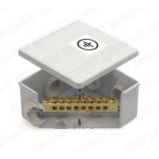 Коробка уравнивания потенциалов (КУП) 85х85х40мм, 6 гермовводов, с шиной 6х9 8груп, IP44, наклейка заземление | GE41360 | GREENEL