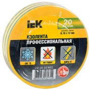 Изолента 0,18х19 мм желто-зеленая 20 метров  | UIZ-20-10-K52 | IEK