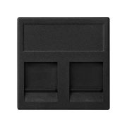 Simon Connect Адаптер на 2хRJ45 коннектора, К45, с защит.шторками, графит | KB76-14 | Simon