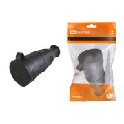 Розетка переносная с заглушкой каучук 2Р+РЕ 16А 250В IP44  | SQ0612-0002 | TDM