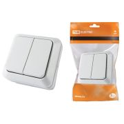 Выключатель 2-кл. открытой установки IP20 10А, белый Ладога  | SQ1801-0003 | TDM