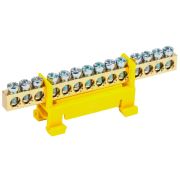 Шина PE земля на DIN-изоляторе тип Стойка ШНИ-6х9-14-С-Ж | YNN10-69-14P-K05 | IEK