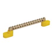 Шина PE земля на двух угловых изоляторах ШНИ-6х9-14-У2-Ж | YNN10-69-14C2-K05 | IEK