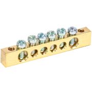 Шина PEN земля-ноль 6х9мм 6/2 (6групп/креп по краям) | YNN11-06-100 | IEK