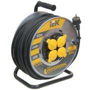 Катушка УК50 на мет с т/з 4 места 2Р+PЕ/50м КГ 3х2,5мм2 IP44 Professional | WKP17-16-04-50-44 | IEK
