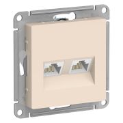 AtlasDesign Бежевый Розетка 2-ая компьютерная RJ45+RJ45, кат.5E, механизм | ATN000285 | SE